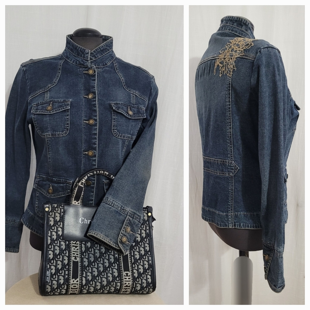 Denim Jacket / Mandarin Collar
